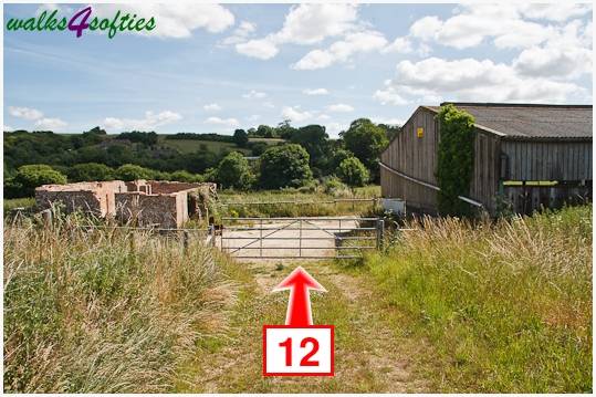 Walk direction photograph: 12 for walk Kite Hill, Tolpuddle, Dorset, South West England.