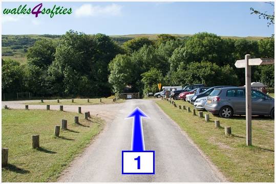 Walking direction photo: 1 for walk Gold Down, Tyneham - Range Walks, Dorset, Jurassic Coast.