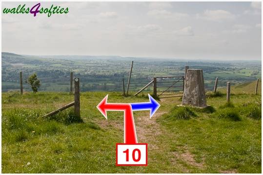 Walk direction photograph: 10 for walk Hambledon Hill, Shroton, Dorset, South West England.