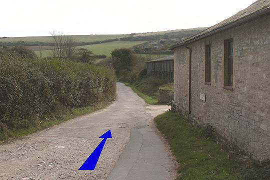 Walk direction photograph: 4 for walk Ballard Down, Studland, Dorset, South West England.