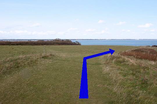 Walk direction photograph: 12 for walk Ballard Down, Studland, Dorset, South West England.