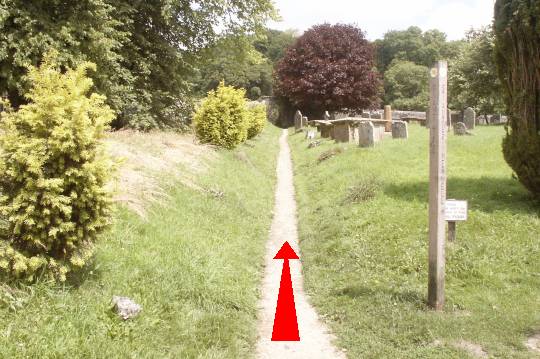 Walk direction photograph: 6 for walk Around the Giant, Cerne Abbas, Dorset, South West England.