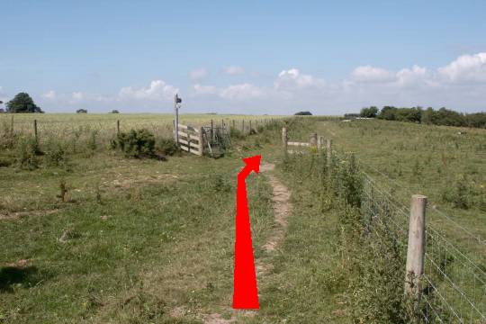 Walk direction photograph: 10 for walk Around the Giant, Cerne Abbas, Dorset, South West England.