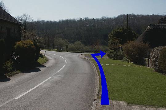 Walk direction photograph: 2 for walk Milton Abbey, Milton Abbas, Dorset, South West England.