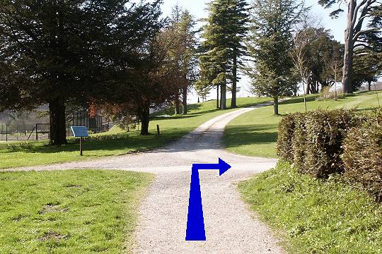 Walk direction photograph: 4 for walk Milton Abbey, Milton Abbas, Dorset, South West England.