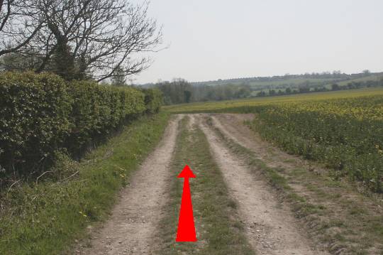 Walk direction photograph: 8 for walk Around the Old Castle, Old Sarum, Wiltshire, South West England.