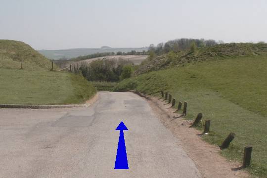 Walking direction photo: 1 for walk  Towards New Sarum, Old Sarum, Wiltshire.