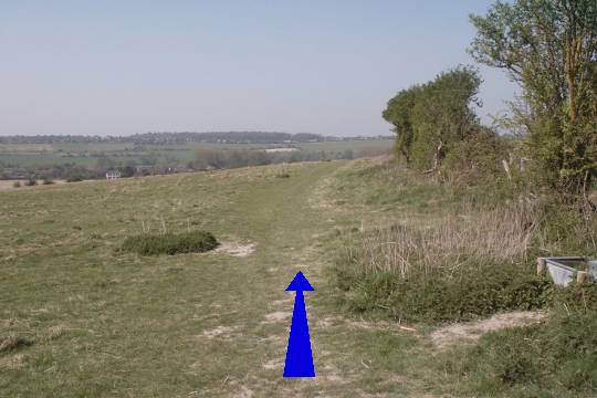 Walk direction photograph: 6 for walk  Towards New Sarum, Old Sarum, Wiltshire, South West England.