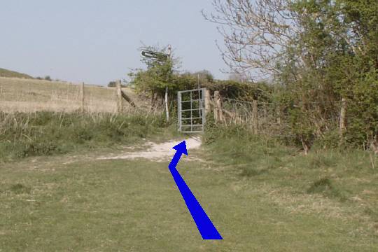 Walk direction photograph: 27 for walk  Towards New Sarum, Old Sarum, Wiltshire, South West England.