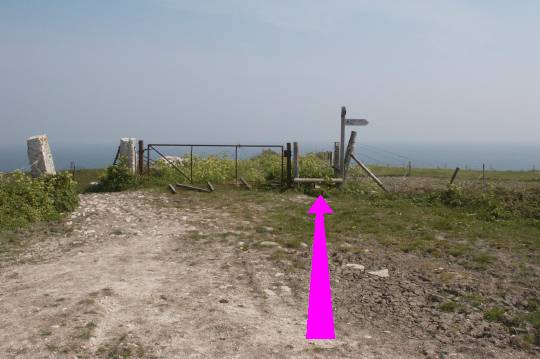 Walk direction photograph: 12 for walk The 3 Lighthouses, Portland Bill, Dorset, South West England.