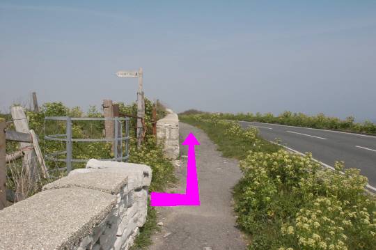 Walk direction photograph: 14 for walk The 3 Lighthouses, Portland Bill, Dorset, South West England.
