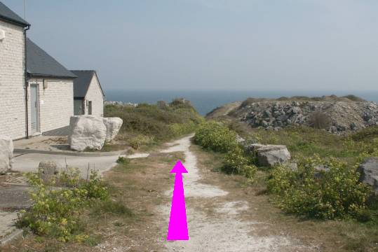 Walk direction photograph: 16 for walk The 3 Lighthouses, Portland Bill, Dorset, South West England.