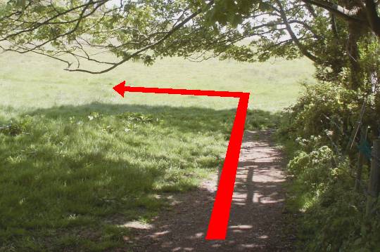 Walk direction photograph: 8 for walk Osmington Mills, Ringstead, Dorset, South West England.