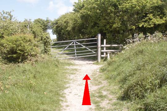 Walk direction photograph: 12 for walk Osmington Mills, Ringstead, Dorset, South West England.