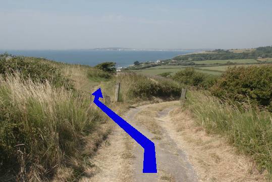 Walking direction photo: 17 for walk Burning Cliff, Ringstead, Dorset, Jurassic Coast.