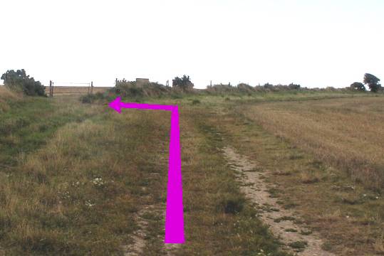 Walk direction photograph: 4 for walk White Nothe, Ringstead, Dorset, South West England.