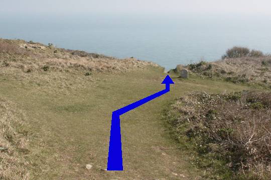 Walk direction photograph: 10 for walk St Aldhelm's Head, Worth Matravers, Dorset, South West England.