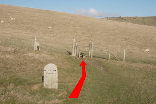 Walking direction photo: 11 for walk Winspit to Seacombe, Worth Matravers, Dorset, Jurassic Coast.