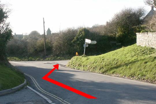 Walking direction photo: 23 for walk Winspit to Seacombe, Worth Matravers, Dorset, Jurassic Coast.